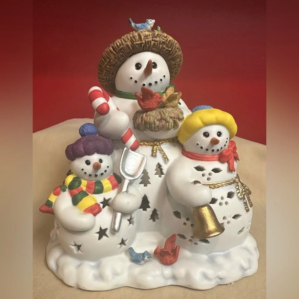 PartyLite Ceramic Snowbell Tealight Holder Original Box Retired 6.25”x7”x5.25” - Picture 2 of 9